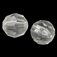 Transparent Acrylic Beads, Round, faceted 