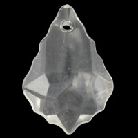 Transparent Acrylic Pendants, Leaf, faceted 