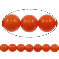 Natural Coral Beads, Round, Satin Color, Grade A, 6.5-7MM Approx 1mm Inch 