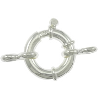 Broche de anillo de primavera de plata del rey, plata de ley 925, chapado, más colores para la opción, 18x18mm, agujero:aproximado 4mm, Vendido por UD