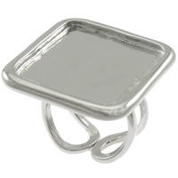 真鍮ベゼル ベースのリング, 銅, スクエアー, メッキ, 開く, 無色, 28mm, 内径:約 サイズ:9, 売り手 パソコン