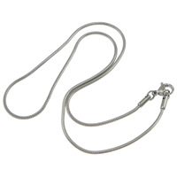 Cadena del collar de acero inoxidable, cadena de la serpiente, color original, 1.5mm, longitud:15.5 Inch, Vendido por Sarta
