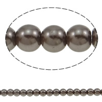 Glass Pearl Beads, Round Grade A, 6mm Approx 1mm Inch [