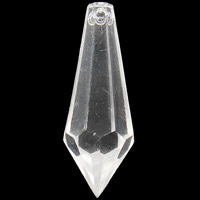 Transparent Acrylic Pendants, Icicle, faceted Approx 2mm, Approx 