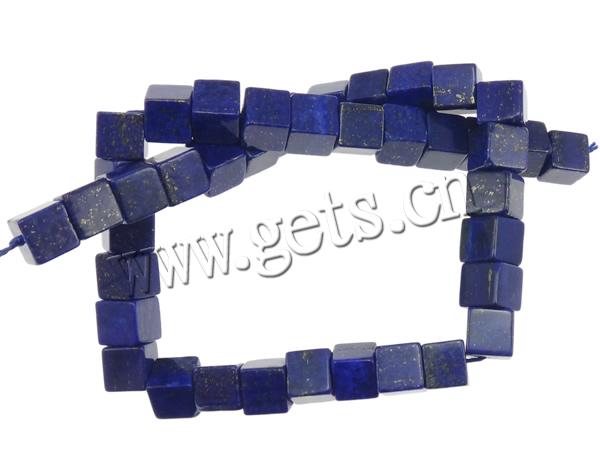 Natural Lapis Lazuli Beads, Cube, more sizes for choice, Hole:Approx 1mm, Length:15.5 Inch, Sold By KG