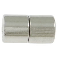 Magnetische Hämatit Verschluss Schmuck, Zylinder, plattiert, Magnetismus über 3000 Gauß, keine, frei von Kadmium, 5.6x5.6mm, verkauft von PC
