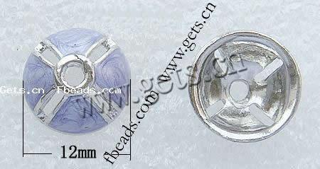 Zinc Alloy Bead Caps, Round, enamel, more colors for choice, nickel free, 12x12mm, Hole:Approx 2mm, Sold By PC