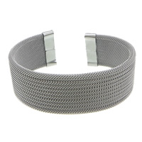 Stainless Steel Cuff Bangle, original color, 24mm, Inner Approx 