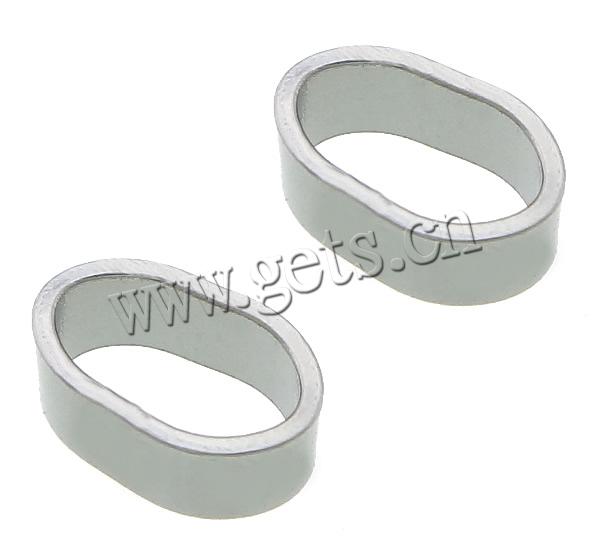Stainless Steel Slide Charm, Rectangle, original color, 7x3x1mm, Hole:Approx 6x3.5mm, Sold By PC