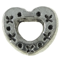 Perlas de aleación de zinc marco, Corazón, chapado, más colores para la opción, 8x7x3mm, agujero:aproximado 1.5mm, aproximado 1665PCs/KG, Vendido por KG
