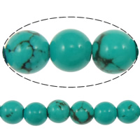 Perles en Turquoise synthétiques, Rond, multiple tailles pour le choix, vert, Niveau AA Environ 16 pouce, Vendu par brin