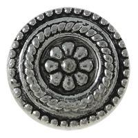 Zinklegierung flache Perlen, flache Runde, plattiert, mit Blumenmuster, keine, 11.5x11.5x3mm, Bohrung:ca. 1.5mm, 500PCs/Tasche, verkauft von Tasche