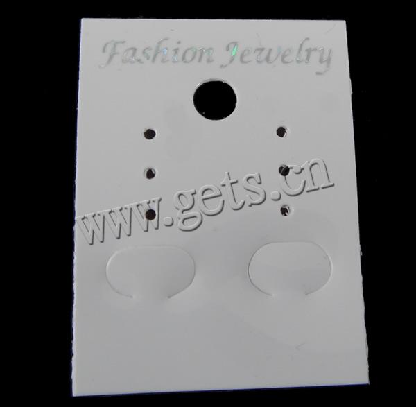 Earring Display Card, Plastic, Rectangle, Customized, 30x40mm, 1000PCs/Bag, Sold By Bag