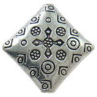 Zinklegierung flache Perlen, Rhombus, plattiert, keine, 22x22x5mm, Bohrung:ca. 1mm, 150PCs/Tasche, verkauft von Tasche