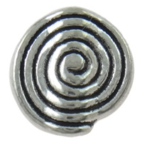 Zinklegierung flache Perlen, Spirale, plattiert, keine, 12x11x4mm, Bohrung:ca. 1mm, 700PCs/Tasche, verkauft von Tasche