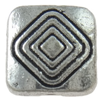 Zinklegierung flache Perlen, Quadrat, plattiert, keine, 8x8x3mm, Bohrung:ca. 1.5mm, 800PCs/Tasche, verkauft von Tasche