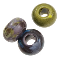 Porcelaine, European Perles , porcelaine, rondelle, sans filetage, plus de couleurs à choisir Environ 6mm, Vendu par PC
