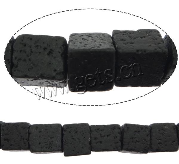Natural Lava Beads, Cube, different size for choice, Hole:Approx 0.8mm, Length:15.5 Inch, Sold By Strand