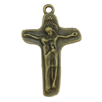 Pendentifs croix en alliage de zinc  , Crucifix, Placage, plus de couleurs à choisir Environ 2mm, Environ Vendu par kg