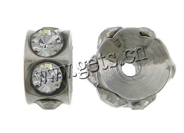 Stainless Steel Spacer Bead, Donut, different size for choice & with rhinestone, original color, Hole:Approx 0.8mm, Sold By PC