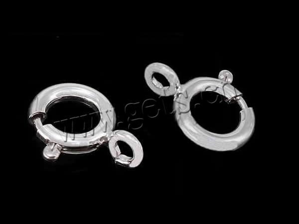 Sterling Silver Spring Ring Clasp, 925 Sterling Silver, plated, different size for choice & single-strand, more colors for choice, 100PCs/Bag, Sold By Bag