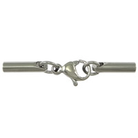 Stainless Steel Lobster Claw Cord Clasp, plated, with end cap Approx 2mm [