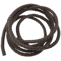 PU Cord, PU Leather, braided & imported, coffee color, 6mm 
