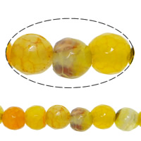 Natural Dragon Veins Agate Beads, Round & faceted, yellow Approx 1-1.5mm Approx 14.5 Inch 