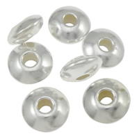 Sterling Silber Spacer Perlen, 925 Sterling Silber, Rondell, plattiert, keine, 4.5x4.5x3mm, Bohrung:ca. 1mm, verkauft von PC