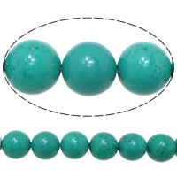Synthetische Türkis Perlen, rund, verschiedene Größen vorhanden & Kundenindividuell, keine, Bohrung:ca. 1.5mm, Länge:ca. 16 ZollInch, verkauft von Strang