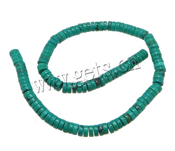 Synthetische Türkis Perlen, Rondell, verschiedene Größen vorhanden, grün, Bohrung:ca. 1mm, Länge:ca. 16 ZollInch, verkauft von Strang