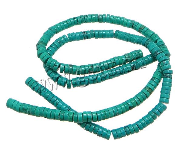 Synthetische Türkis Perlen, Rondell, verschiedene Größen vorhanden, grün, Bohrung:ca. 1mm, Länge:ca. 16 ZollInch, verkauft von Strang