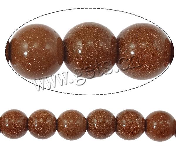 Goldstein Perlen, Goldsand, rund, Weitere Größen für Wahl, Länge:14.5 ZollInch, verkauft von Strang