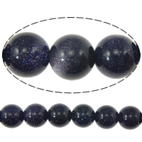 Blue Goldstone Beads, Round Approx 15 Inch 