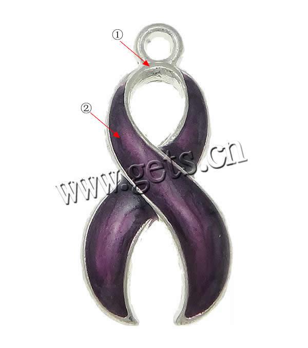 Awareness Ribbon Pendant, Zinc Alloy, plated, more colors for choice, nickel & cadmium free, 9x19x2mm, Hole:Approx 1.5mm, Sold By PC
