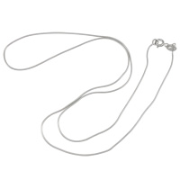 Collar de cadena de plata esterlina, plata de ley 925, chapado, cadena de la serpiente, más colores para la opción, 0.8mm, longitud:18 Inch, Vendido por Sarta