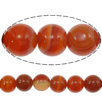 Natürlich rote Achat Perlen, Roter Achat, rund, verschiedene Größen vorhanden, Klasse AA, Bohrung:ca. 1-1.5mm, Länge:15.5 ZollInch, verkauft von Strang