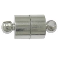 Messing Magnetverschluss, Rohr, plattiert, Einzelstrang, keine, 14x6mm, Bohrung:ca. 1.3mm, verkauft von PC
