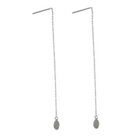 304 Stainless Steel Thread Through Earrings, Teardrop, without earnut, original color 1mm Approx 3.9 Inch 