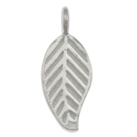 Sterling Silver Leaf Pendants, 925 Sterling Silver, plated Approx 2mm 