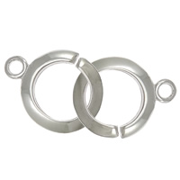 Sterling Silver Interlocking Clasp, 925 Sterling Silver, Round, plated, smooth & single-strand Approx 2mm 