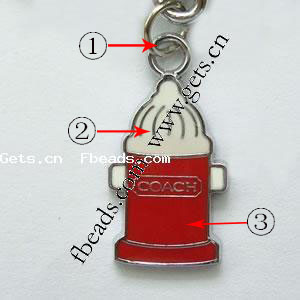 Zinc Alloy Tool Pendants, Ice Cream, plated, enamel, more colors for choice, 14x17x2mm, Sold By PC