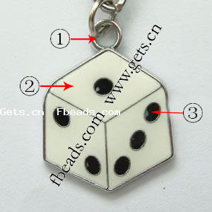 Zinc Alloy Enamel Pendants, Cube, plated, more colors for choice, 23x29x3mm, Sold By PC