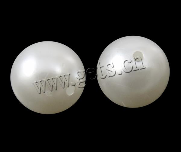 ABS Plastic Pearl Beads, Round, half-drilled, Hole:Approx 1.5mm, Sold By Bag