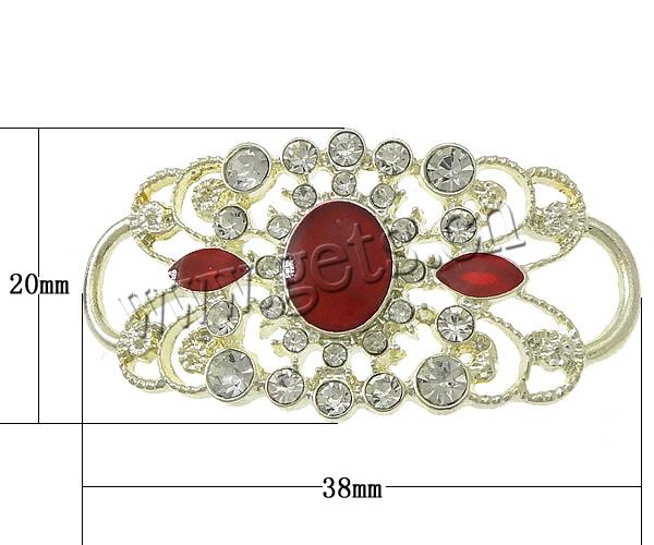 Rhinestone Zinc Alloy Connector, Flower, plated, Customized & enamel & 1/1 loop & matte, more colors for choice, cadmium free, 38x20x3mm, Hole:Approx 5x7mm, Sold By PC