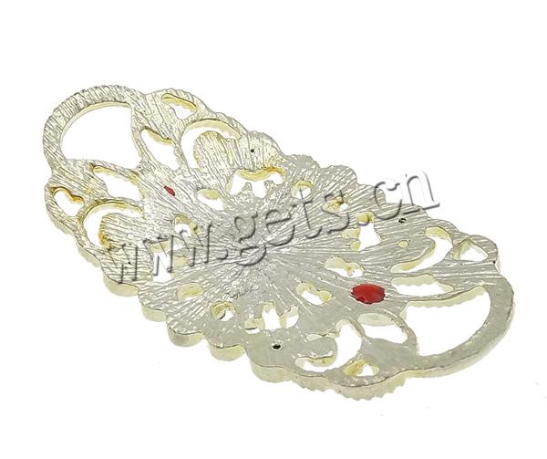 Rhinestone Zinc Alloy Connector, Flower, plated, Customized & enamel & 1/1 loop & matte, more colors for choice, cadmium free, 38x20x3mm, Hole:Approx 5x7mm, Sold By PC