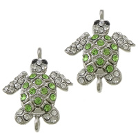 Animal Zinc Alloy Connector, Turtle, plated, Customized & with rhinestone & 1/1 loop cadmium free Approx 2.5mm 