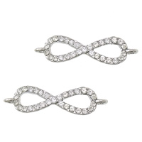 Zinc Alloy Connector Bar, Infinity, plated, Customized & with rhinestone & 1/1 loop cadmium free Approx 2mm 