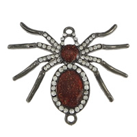 Animal Zinc Alloy Connector, Spider, plated, Customized & enamel & with rhinestone & 1/1 loop cadmium free Approx 3mm 