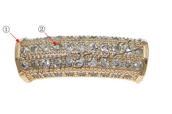 Cubic Zirconia Micro Pave Brass Beads, Tube, plated, micro pave cubic zirconia & hollow, more colors for choice, 20x7mm, Hole:Approx 3.5mm, Sold By PC